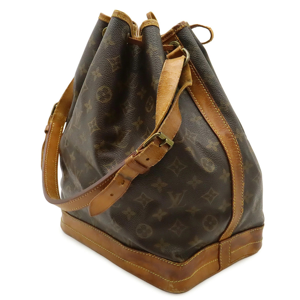 Louis Vuitton Hobo Noe Shoulder Bag Monogram Drawstring Brown